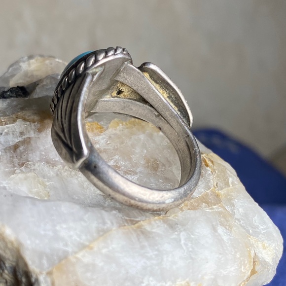 Sterling Silver & Rare Royston Turquoise Ring - Picture 7 of 8